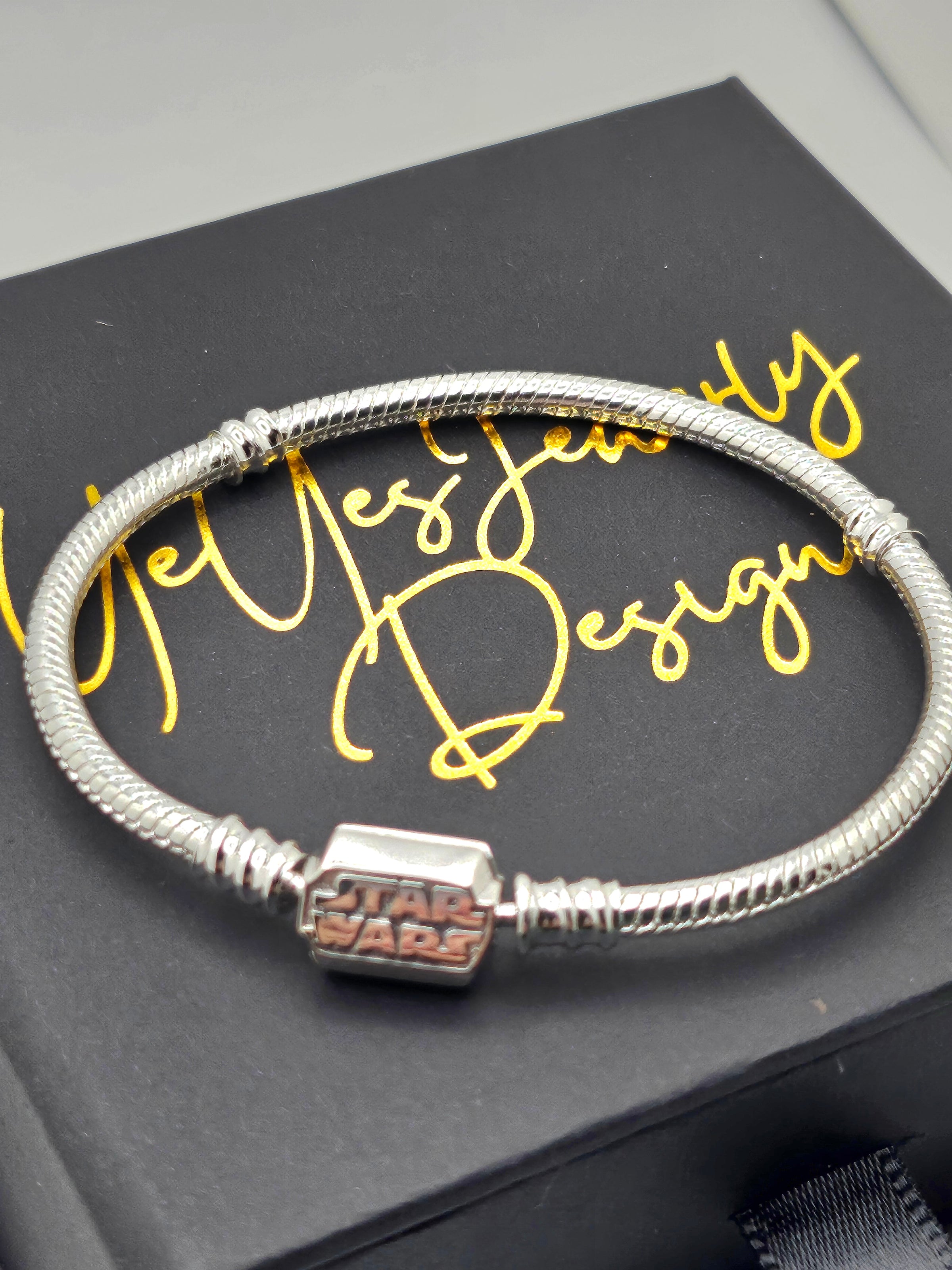 925 Sterling Silver Pandora Style Snake Chain Charm Bracelets. - YeYesJewelryDesign
