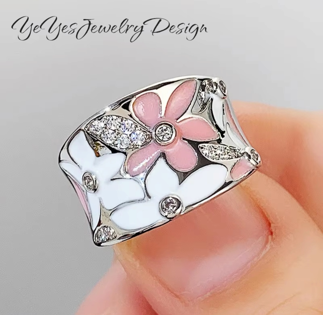 925 Sterling Silver Bohemia Drip Oil Leaf Rings. - YeYesJewelryDesign