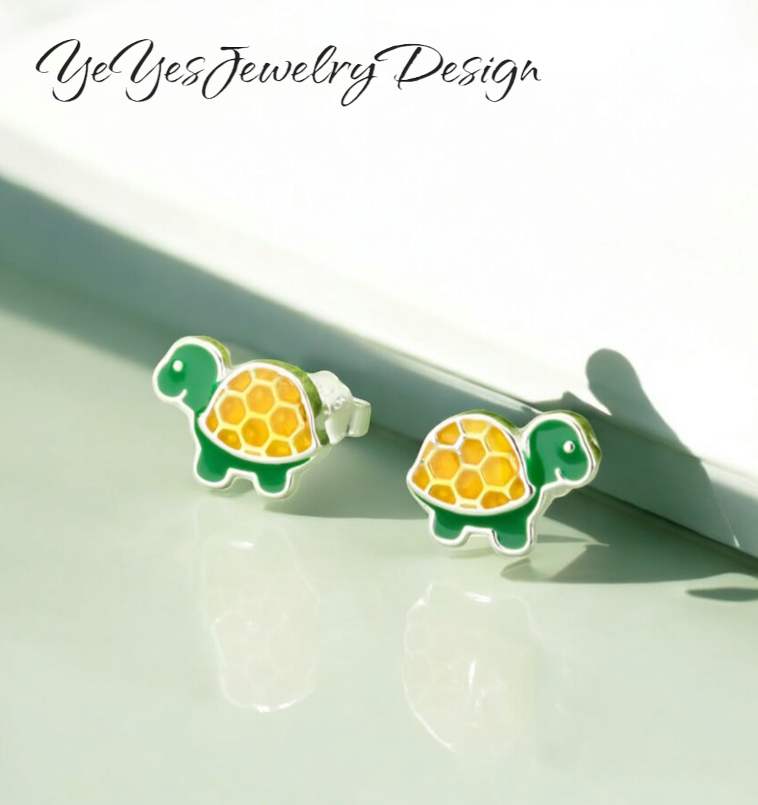 925 Sterling Silver Stud Tiny Animals Earrings. - YeYesJewelryDesign