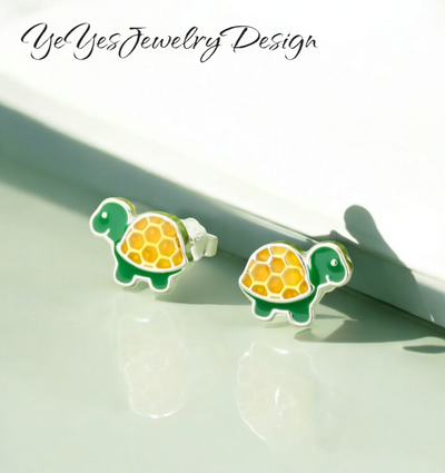 925 Sterling Silver Stud Tiny Animals Earrings. - YeYesJewelryDesign