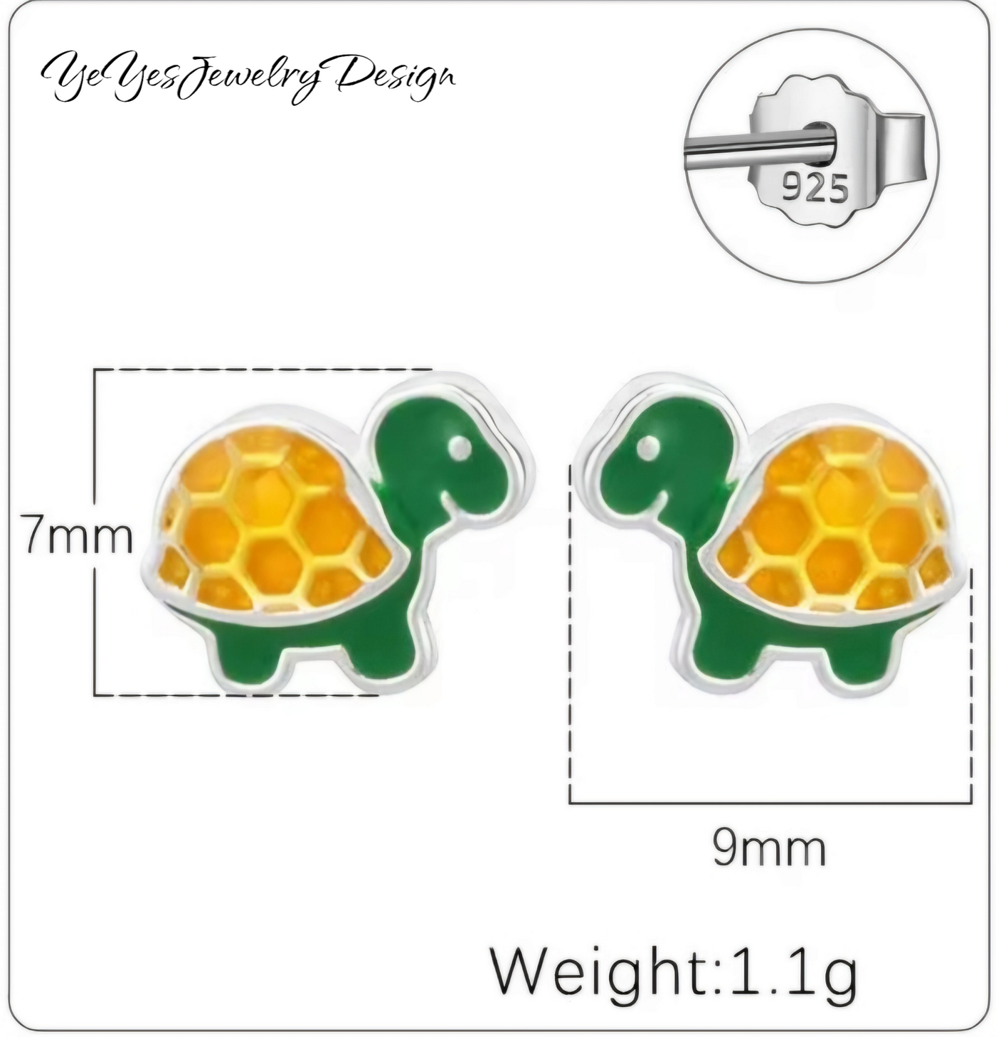 925 Sterling Silver Stud Tiny Animals Earrings. - YeYesJewelryDesign