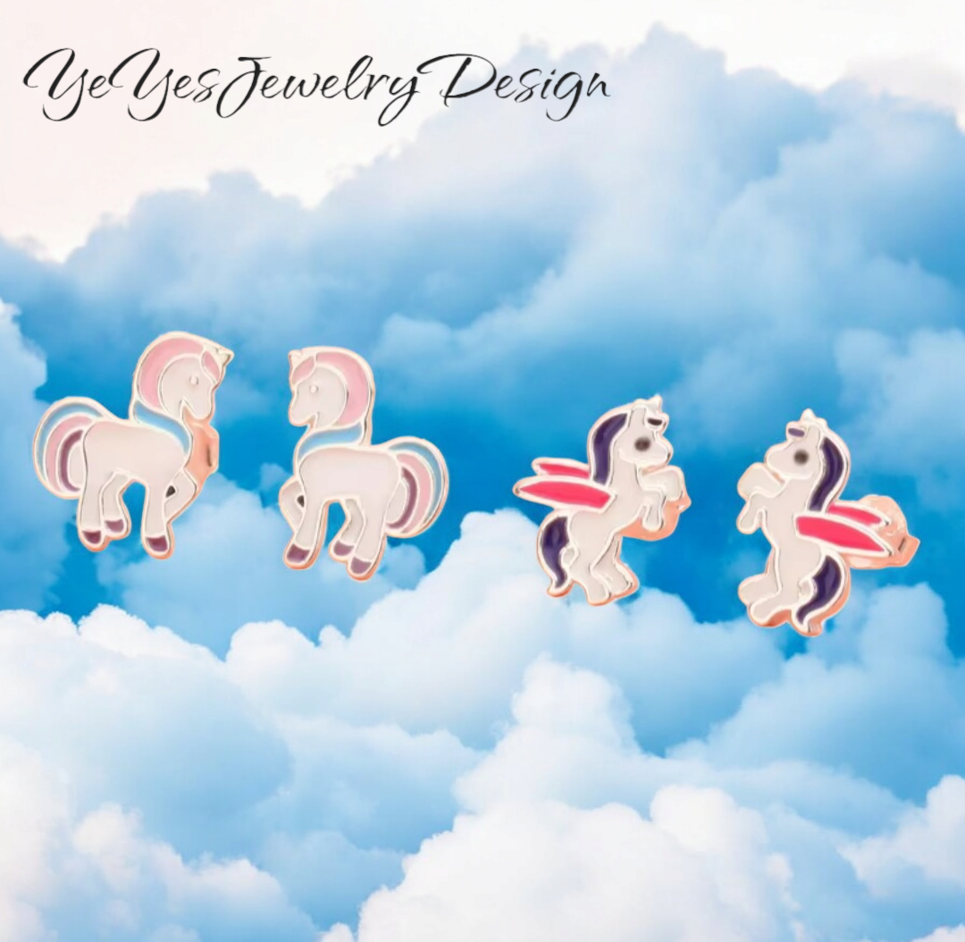 925 Sterling Silver Stud Tiny Animals Earrings. - YeYesJewelryDesign