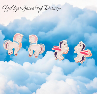 925 Sterling Silver Stud Tiny Animals Earrings. - YeYesJewelryDesign