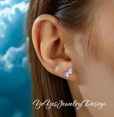 925 Sterling Silver Stud Tiny Animals Earrings. - YeYesJewelryDesign