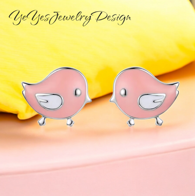 925 Sterling Silver Stud Tiny Animals Earrings. - YeYesJewelryDesign