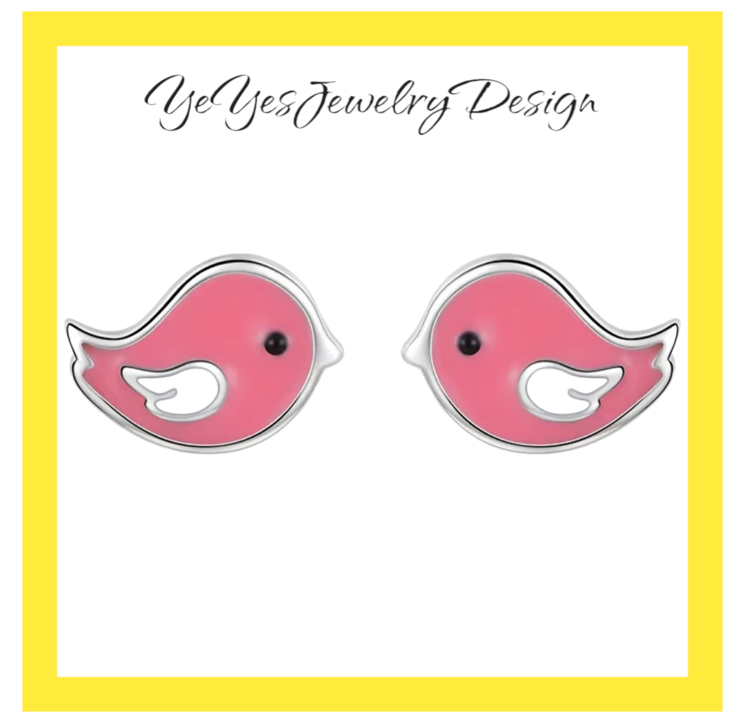 925 Sterling Silver Stud Tiny Animals Earrings. - YeYesJewelryDesign