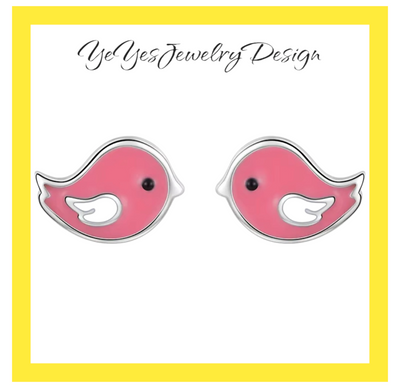 925 Sterling Silver Stud Tiny Animals Earrings. - YeYesJewelryDesign