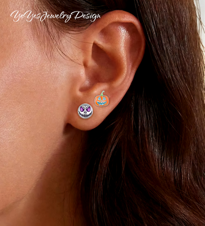 925 Sterling Silver Glow in the Dark Stud Tiny Earrings. - YeYesJewelryDesign