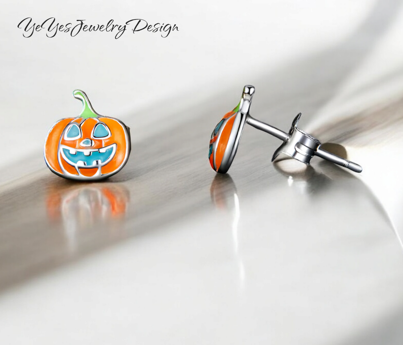 925 Sterling Silver Glow in the Dark Stud Tiny Earrings. - YeYesJewelryDesign