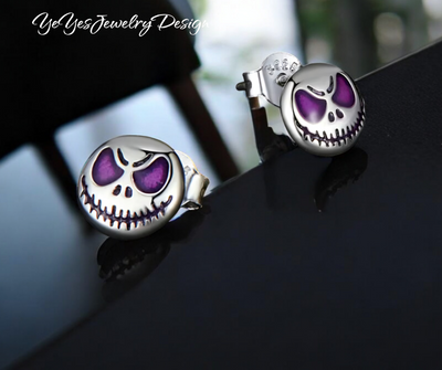 925 Sterling Silver Glow in the Dark Stud Tiny Earrings. - YeYesJewelryDesign