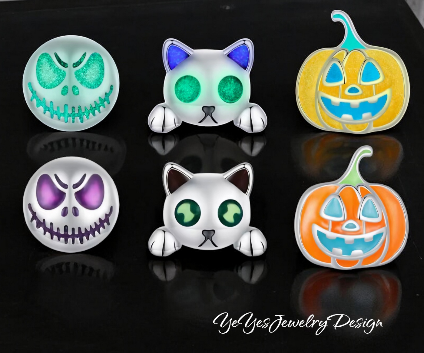 925 Sterling Silver Glow in the Dark Stud Tiny Earrings. - YeYesJewelryDesign
