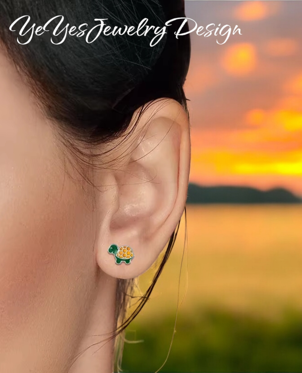 925 Sterling Silver Stud Tiny Animals Earrings. - YeYesJewelryDesign