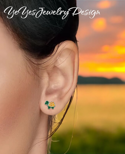 925 Sterling Silver Stud Tiny Animals Earrings. - YeYesJewelryDesign