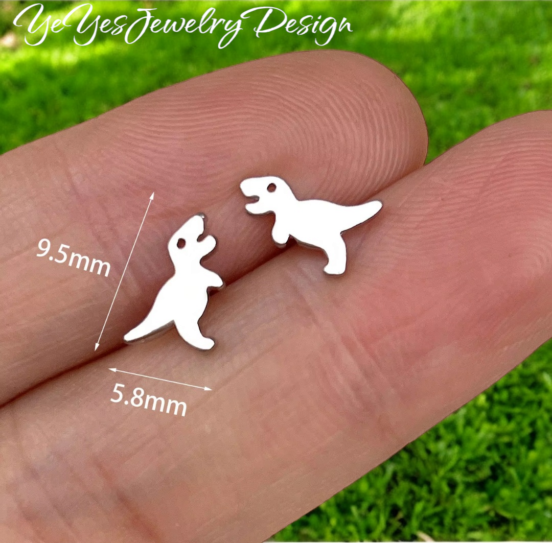 925 Sterling Silver Stud Tiny Animals Earrings. - YeYesJewelryDesign