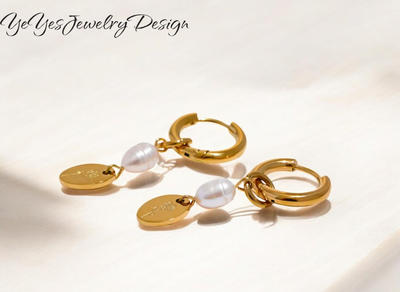 Stainless Steel Natural Pearl Charm Flower Drop Chic Earrings. - YeYesJewelryDesign