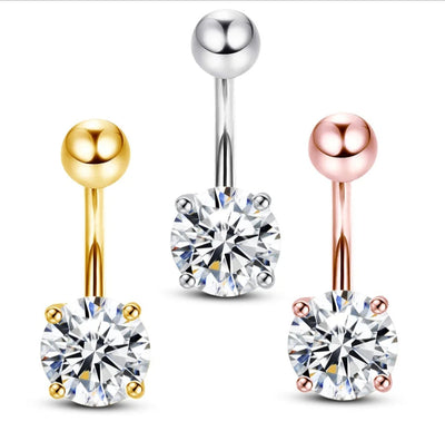 Moissanite Belly button Navel Piercing over 925 sterling silver. - YeYesJewelryDesign