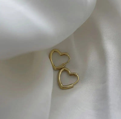 925 Sterling Silver Heart Hoop Earring, - YeYesJewelryDesign