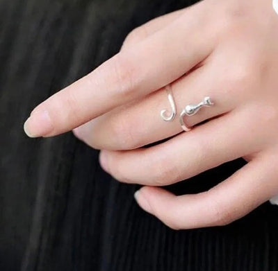 925 Sterling Silver Cat adjustable Ring. - YeYesJewelryDesign