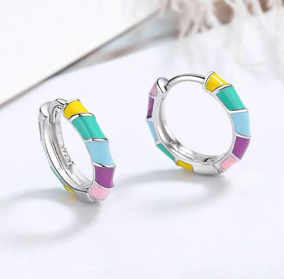 Glamorous and Colorful 925 Sterling Silver- Fashion Hoop Earrings. - YeYesJewelryDesign
