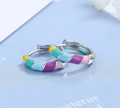 Glamorous and Colorful 925 Sterling Silver- Fashion Hoop Earrings. - YeYesJewelryDesign