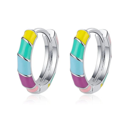Glamorous and Colorful 925 Sterling Silver- Fashion Hoop Earrings. - YeYesJewelryDesign