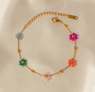 Stainless Steel Flower necklace and Bracelet Set. - YeYesJewelryDesign