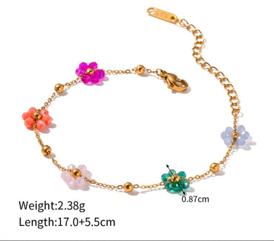 Stainless Steel Flower necklace and Bracelet Set. - YeYesJewelryDesign