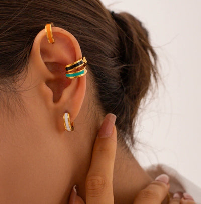 Stylish Waterproof Hoop Earrings Round Enamel Smal Hoop Earrings. - YeYesJewelryDesign