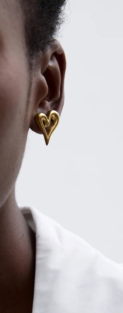 Stainless Steel Heart Hollow Waterproof Hypoallergenic Stud Earrings. - YeYesJewelryDesign
