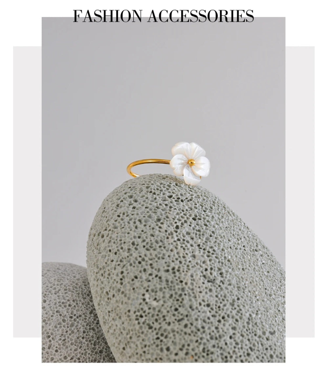 Stainless Steel Waterproof Natural Shell flower Earrings, Necklace, and Adjustable Ring Set. - YeYesJewelryDesign