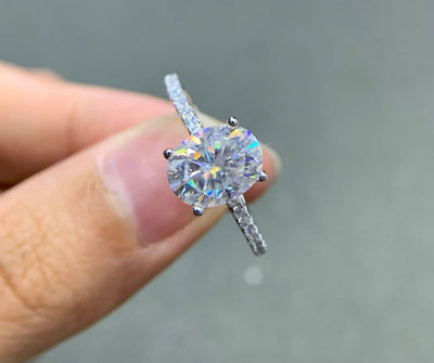 Carat Oval Cut Moissanite Ring for Women Classic 100% 925 sterling Silver D VVS1 Color Grade with GRA Certificate. - YeYesJewelryDesign