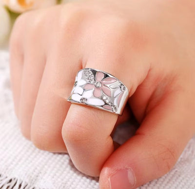 925 Sterling Silver Bohemia Drip Oil Leaf Rings. - YeYesJewelryDesign