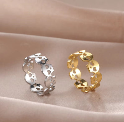Stainless Steel Waterproof Gothic Skull Head Ring. - YeYesJewelryDesign