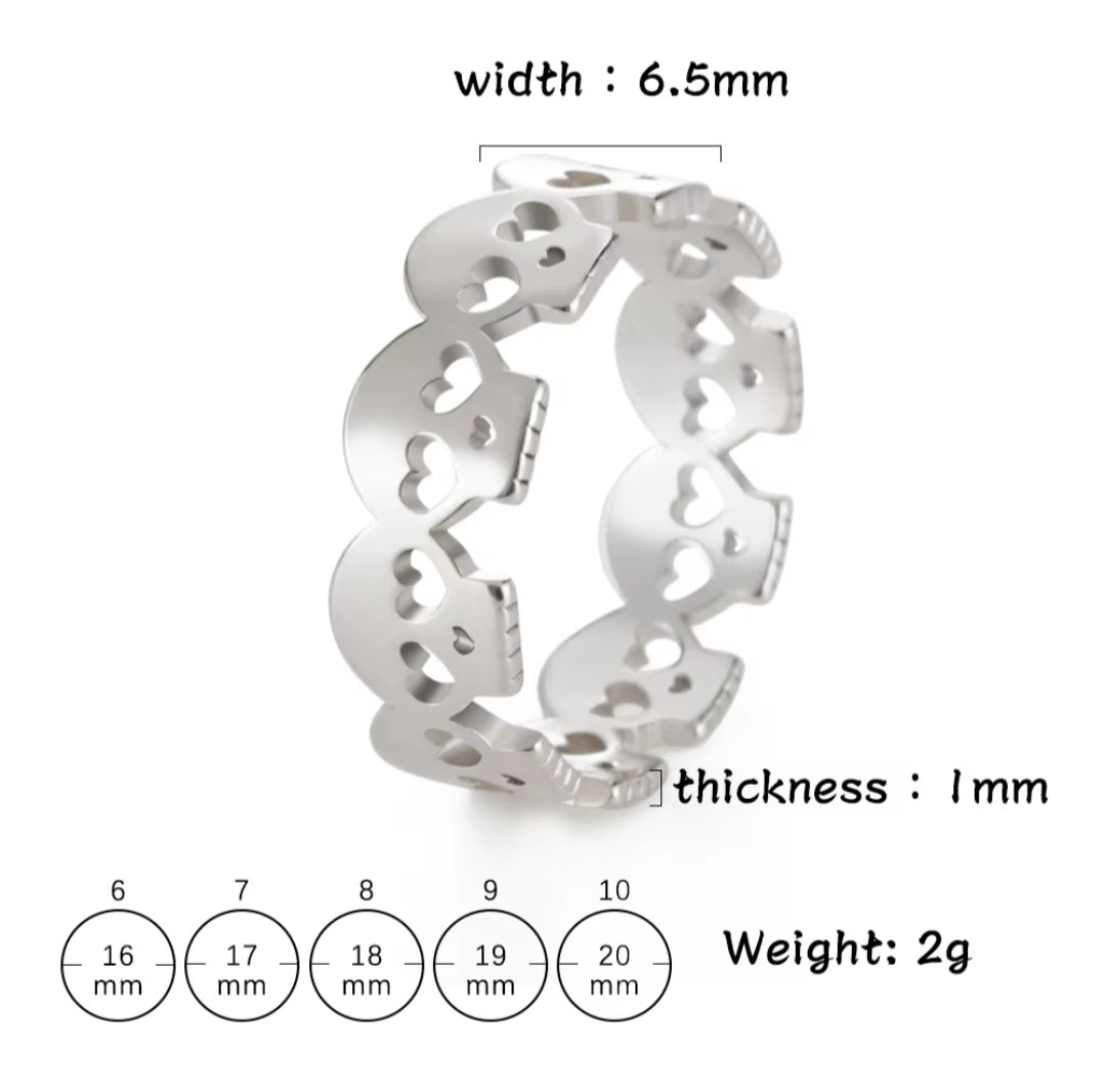 Stainless Steel Waterproof Gothic Skull Head Ring. - YeYesJewelryDesign