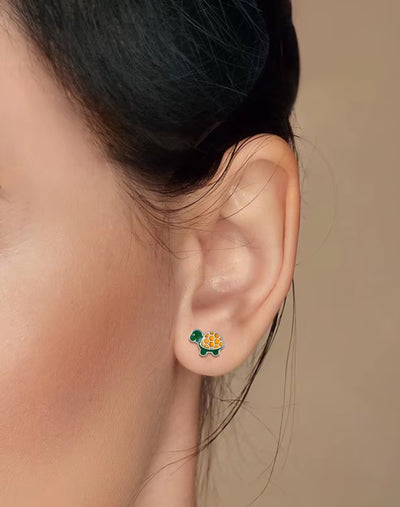 925 Sterling Silver Stud Tiny Animals Earrings. - YeYesJewelryDesign