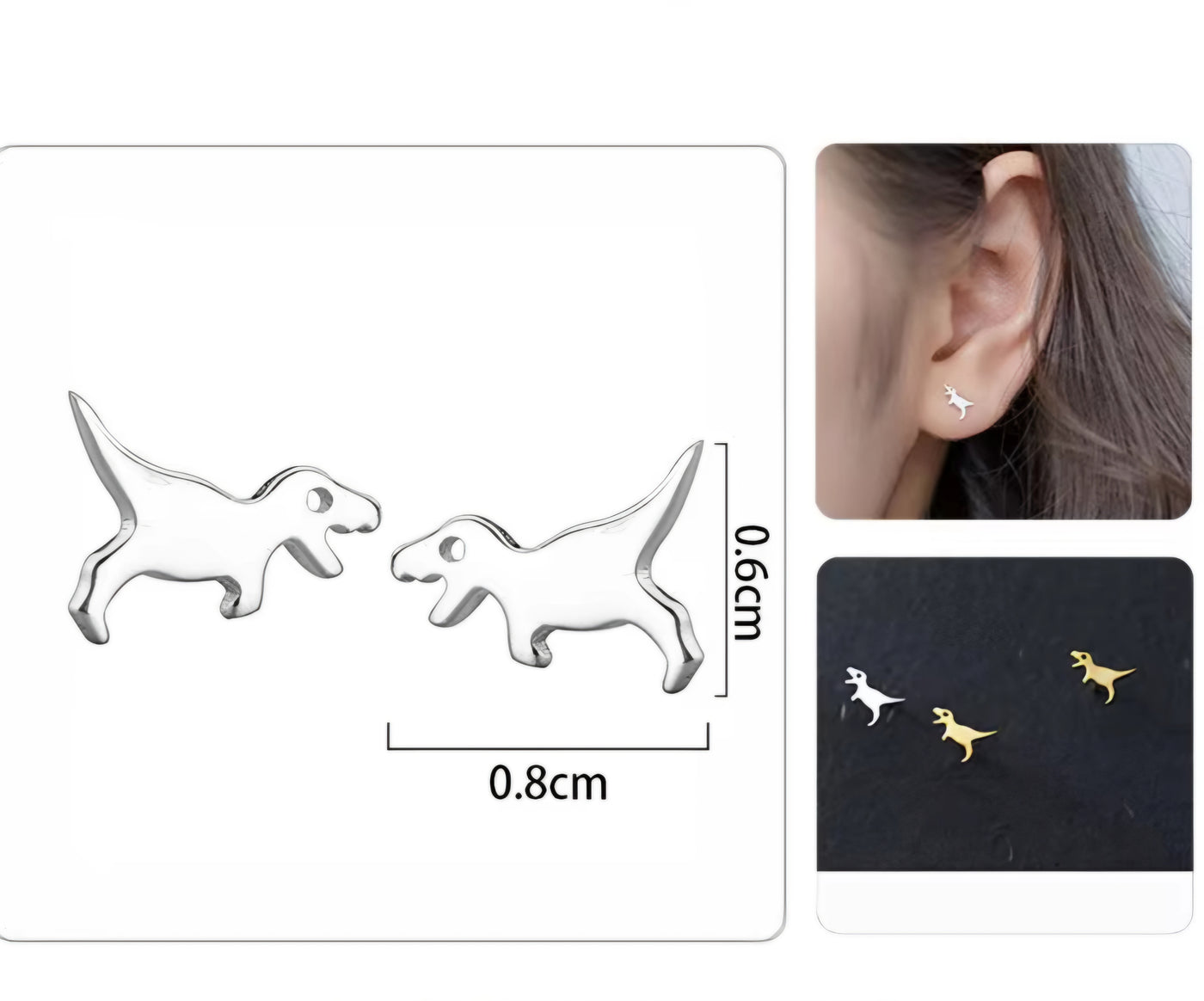 925 Sterling Silver Stud Tiny Animals Earrings. - YeYesJewelryDesign