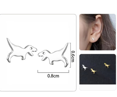 925 Sterling Silver Stud Tiny Animals Earrings. - YeYesJewelryDesign