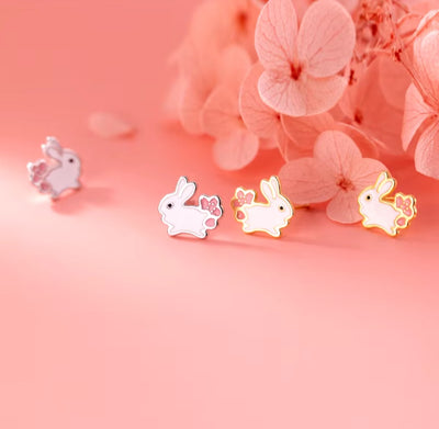 925 Sterling Silver Stud Tiny Animals Earrings. - YeYesJewelryDesign