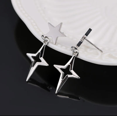 Stainless Steel Two Stars Stud Earrings. - YeYesJewelryDesign