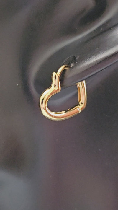 925 Sterling Silver Heart Hoop Earring,