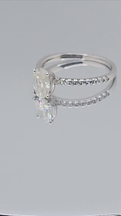 1.0 Carat Oval Cut Moissanite Ring Classic 100% 925 sterling Silver D VVS1 Color Grade with GRA Certificate.