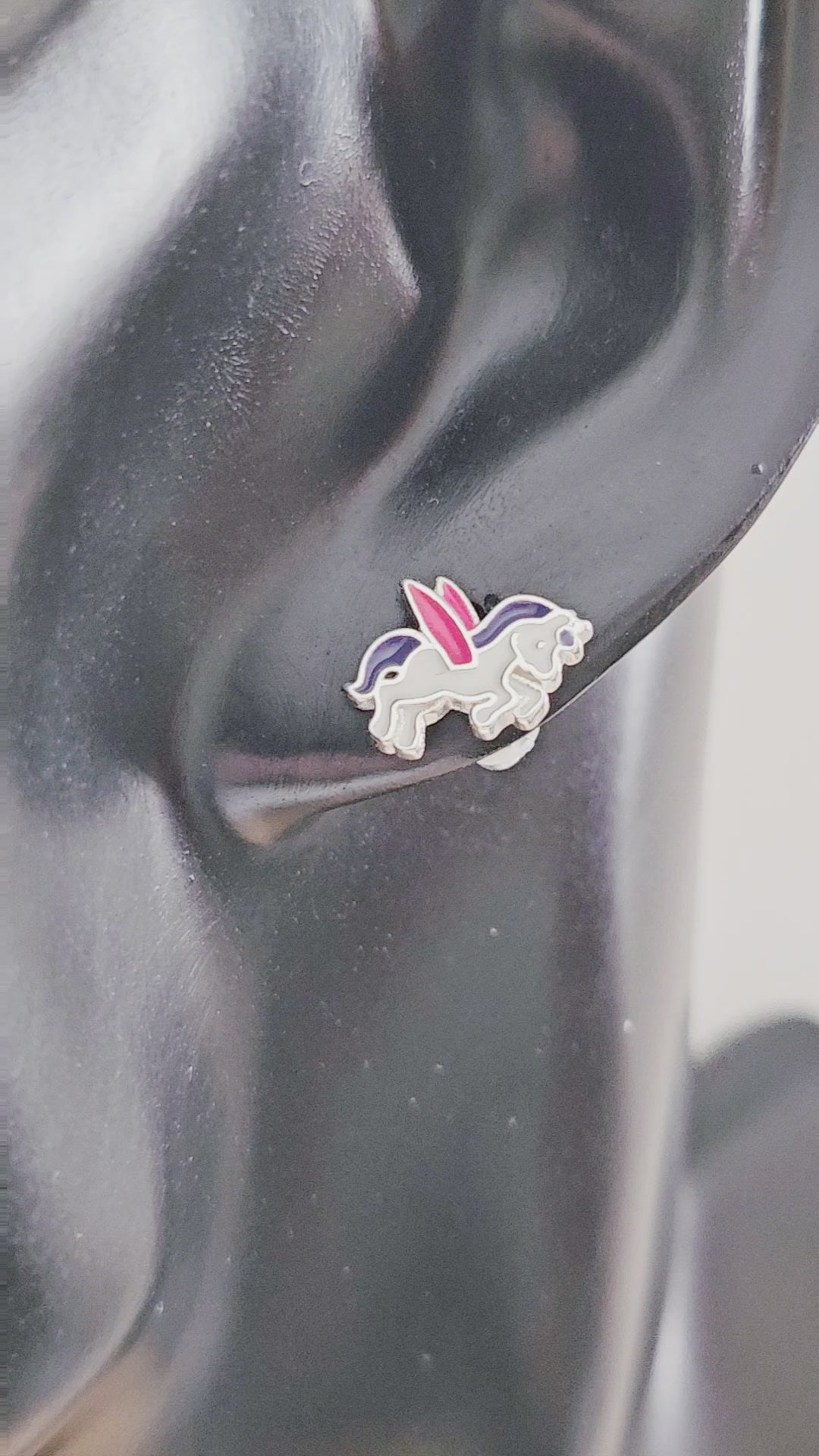 925 Sterling Silver Stud Tiny Animals Earrings.